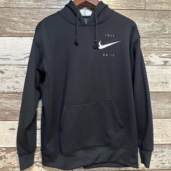 Nike Tops - Nike Black Dri-Fit Just Do It Fleece Women's Pullover Athletic Wear Hoody